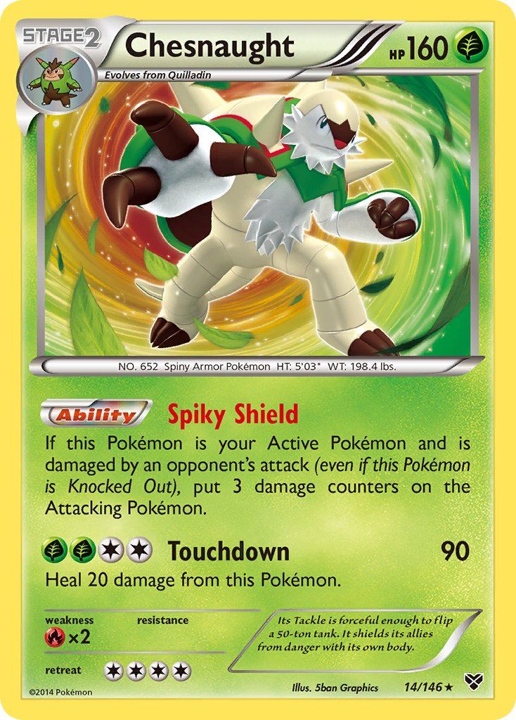 Chesnaught (14/146) (Cosmos Holo) (Blister Exclusive) [XY: Base Set] | Galactic Gamez