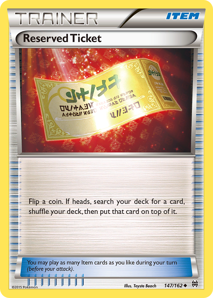 Reserved Ticket (147/162) [XY: BREAKthrough] | Galactic Gamez