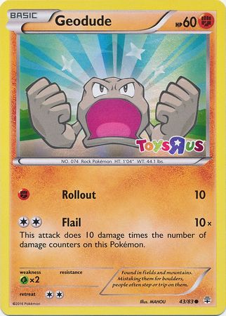 Geodude (43/83) (Toys R Us Promo) [XY: Generations] | Galactic Gamez