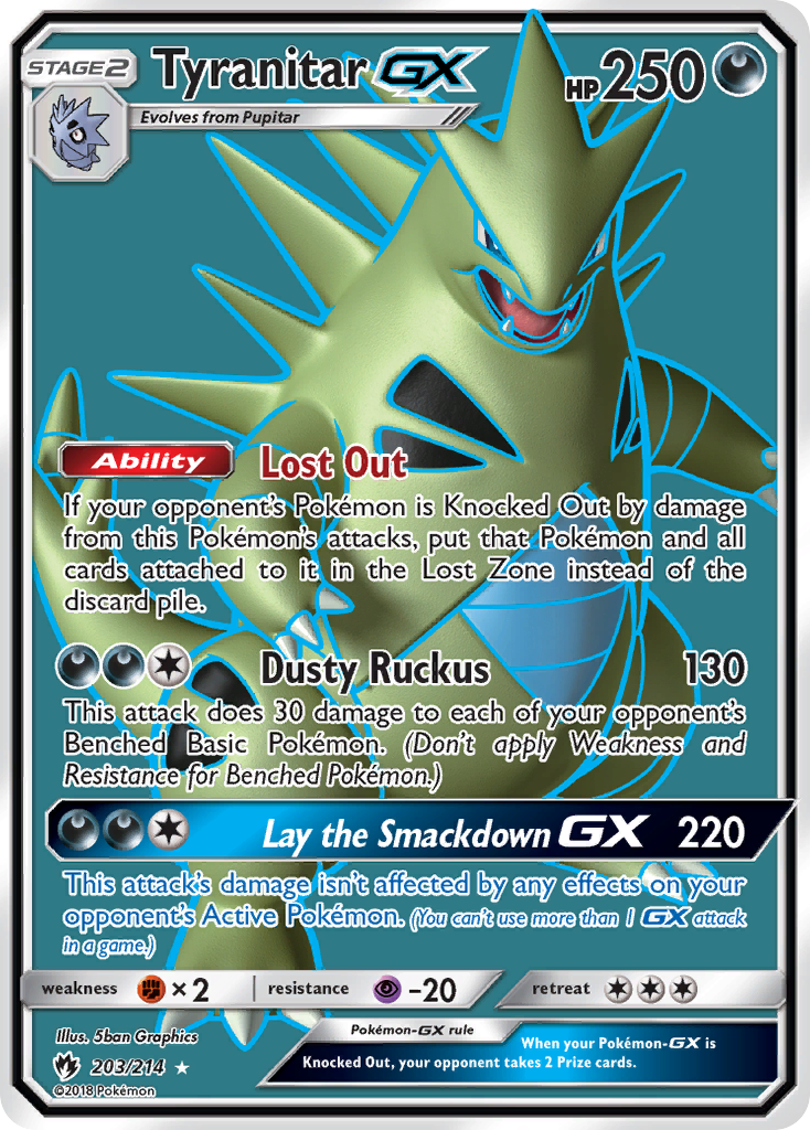 Tyranitar GX (203/214) [Sun & Moon: Lost Thunder] | Galactic Gamez