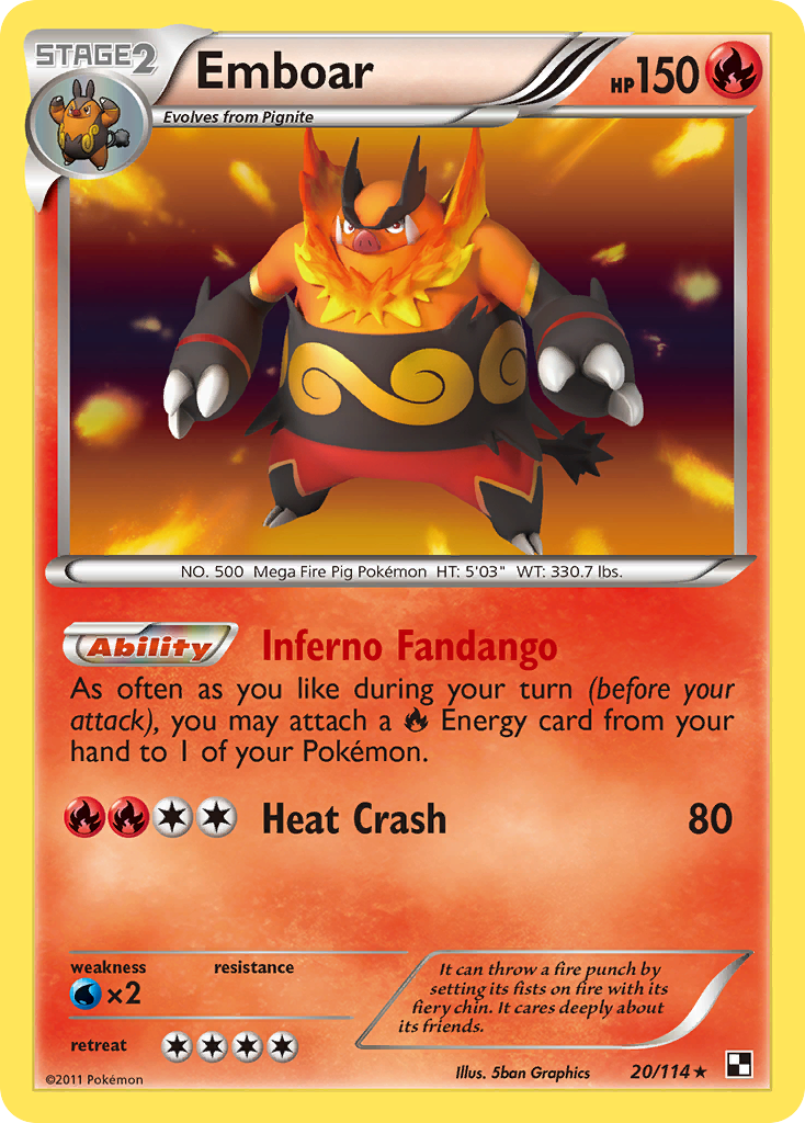 Emboar (20/114) [Black & White: Base Set] | Galactic Gamez