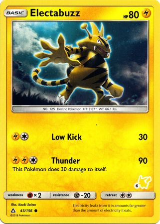 Electabuzz (43/156) (Pikachu Stamp #6) [Battle Academy 2020] | Galactic Gamez