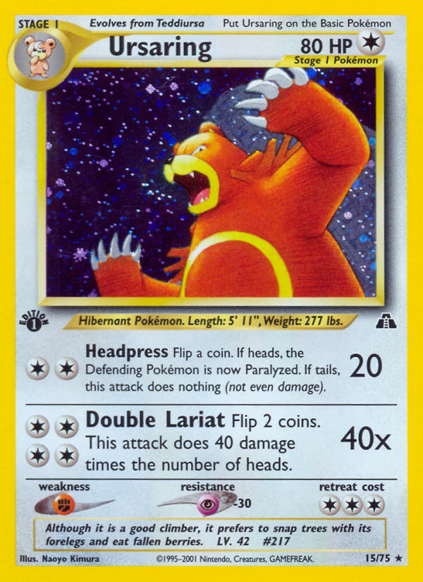 Ursaring (15/75) [Neo Discovery 1st Edition] | Galactic Gamez