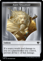 Ajani Steadfast Emblem // Wizard Double-Sided Token [Commander Masters Tokens] | Galactic Gamez