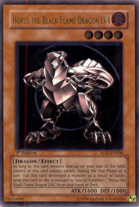 Horus The Black Flame Dragon LV4 (UTR) [SOD-EN006] Ultimate Rare | Galactic Gamez