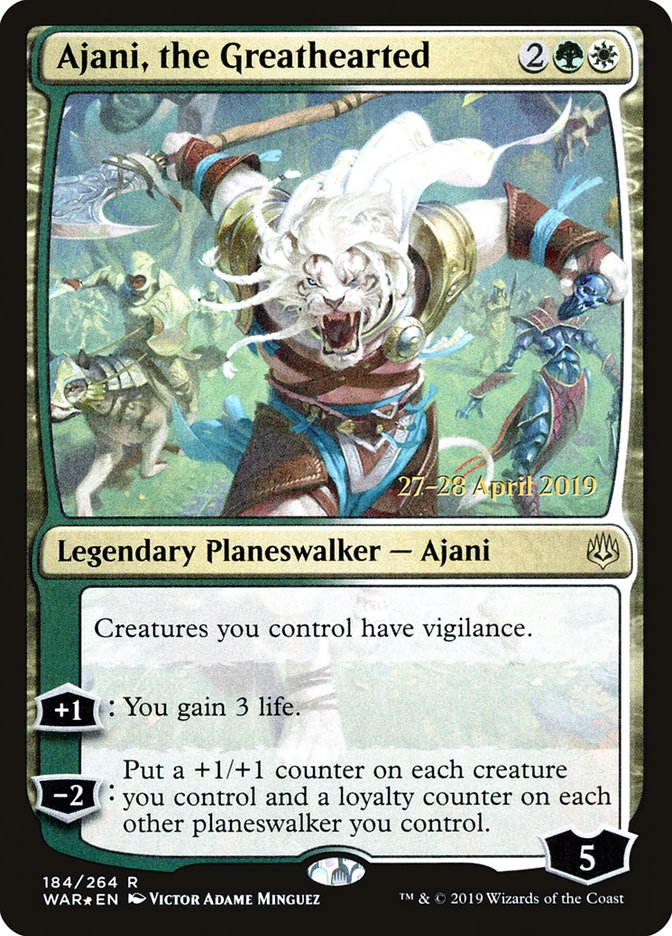 Ajani, the Greathearted  [War of the Spark Prerelease Promos] | Galactic Gamez
