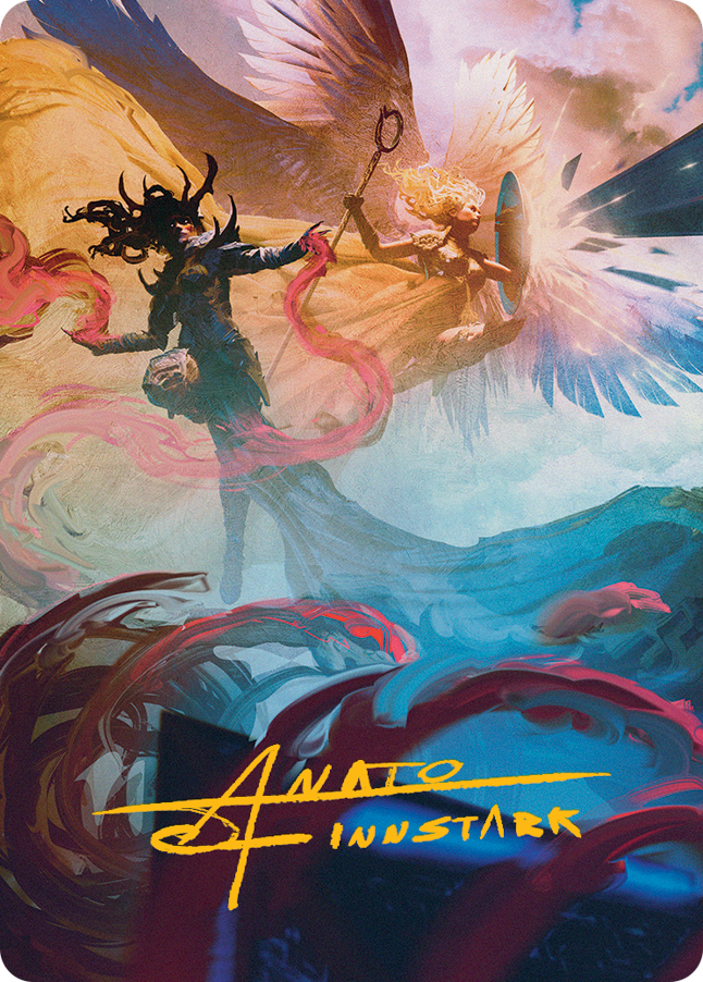 Drana and Linvala Art Card (Gold-Stamped Signature) [March of the Machine Art Series] | Galactic Gamez