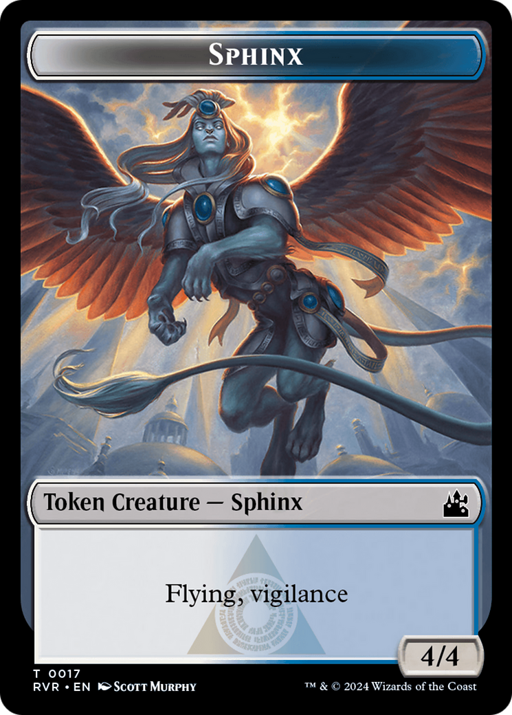 Spirit (0018) // Sphinx Double-Sided Token [Ravnica Remastered Tokens] | Galactic Gamez