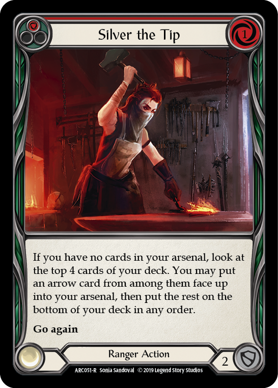 Silver the Tip (Red) [ARC051-R] 1st Edition Rainbow Foil | Galactic Gamez