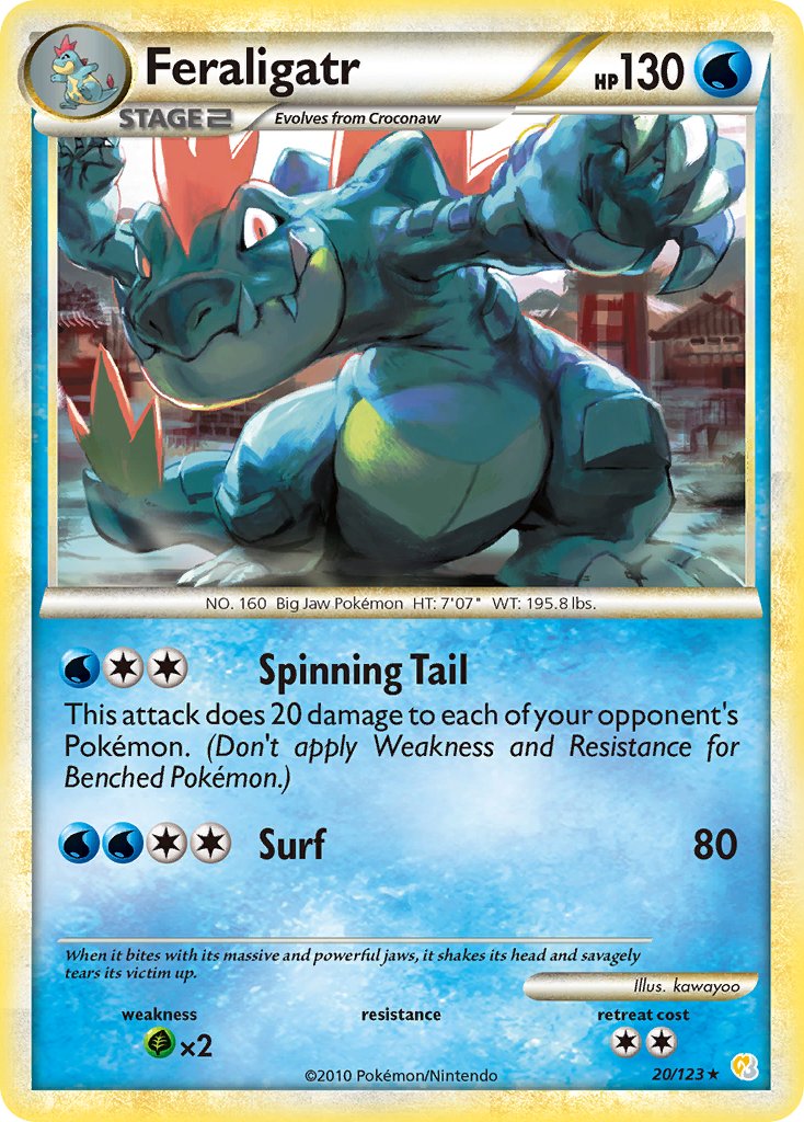 Feraligatr (20/123) (Theme Deck Exclusive) [HeartGold & SoulSilver: Base Set] | Galactic Gamez