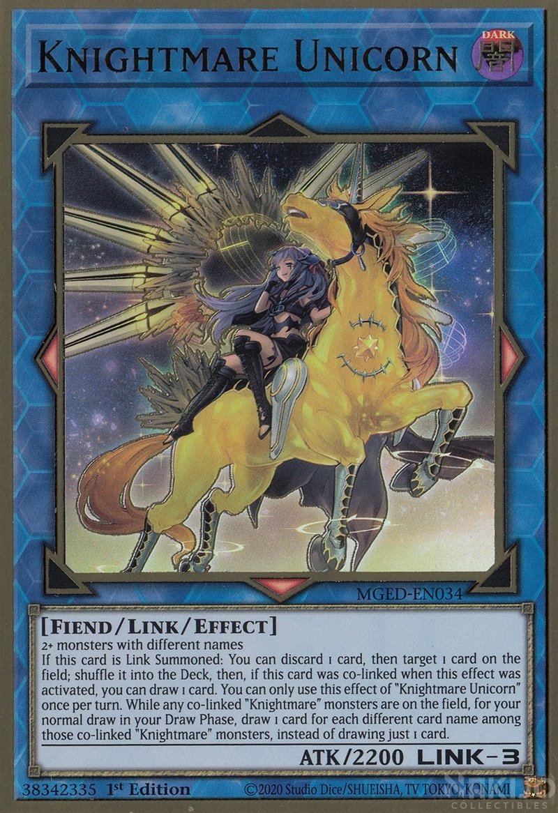 Knightmare Unicorn (Alternate Art) [MGED-EN034] Gold Rare | Galactic Gamez