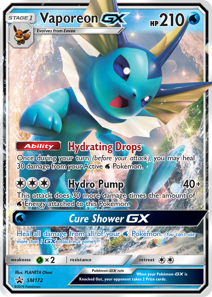 Vaporeon GX (SM172) [Sun & Moon: Black Star Promos] | Galactic Gamez