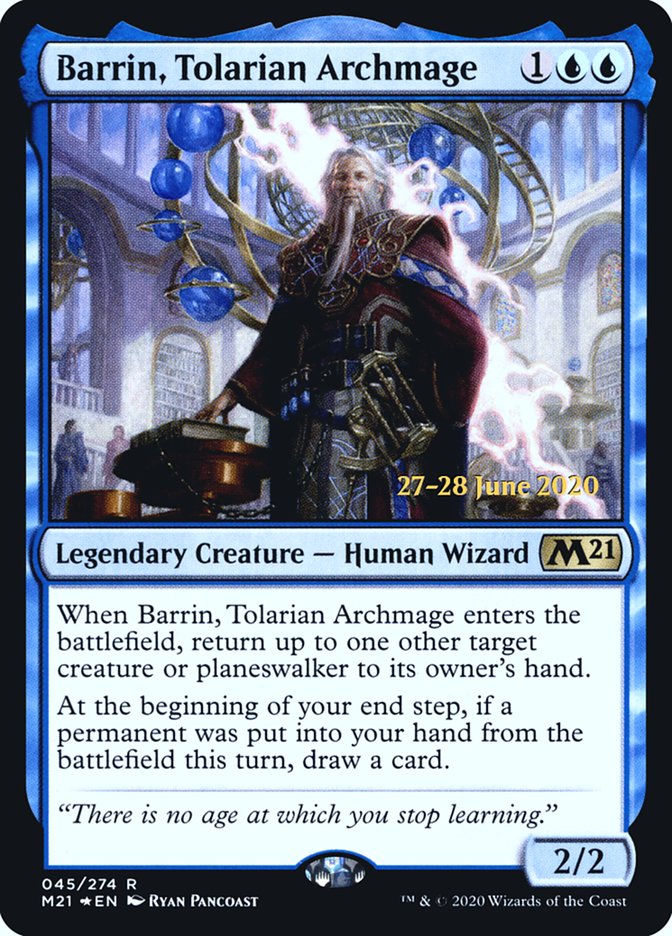 Barrin, Tolarian Archmage  [Core Set 2021 Prerelease Promos] | Galactic Gamez