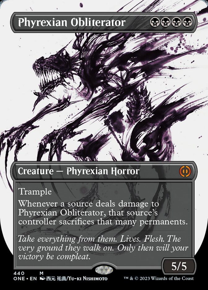 Phyrexian Obliterator (Borderless Ichor Step-and-Compleat Foil) [Phyrexia: All Will Be One] | Galactic Gamez