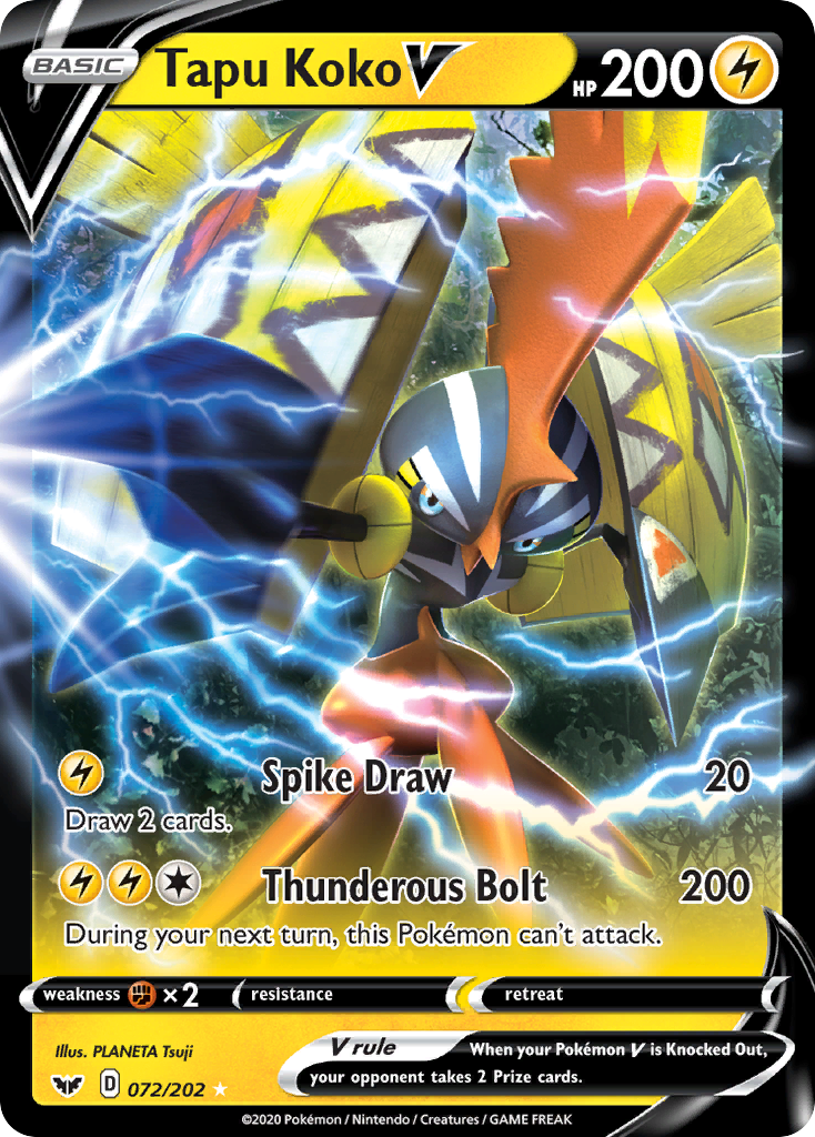 Tapu Koko V (072/202) [Sword & Shield: Base Set] | Galactic Gamez