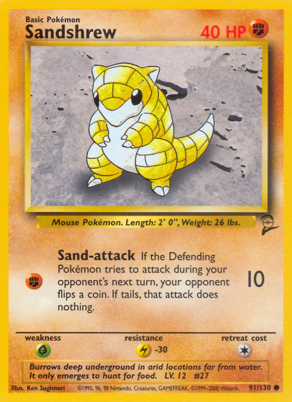 Sandshrew (91/130) [Base Set 2] | Galactic Gamez