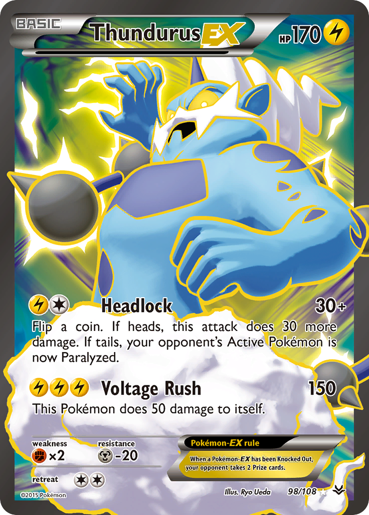 Thundurus EX (98/108) [XY: Roaring Skies] | Galactic Gamez