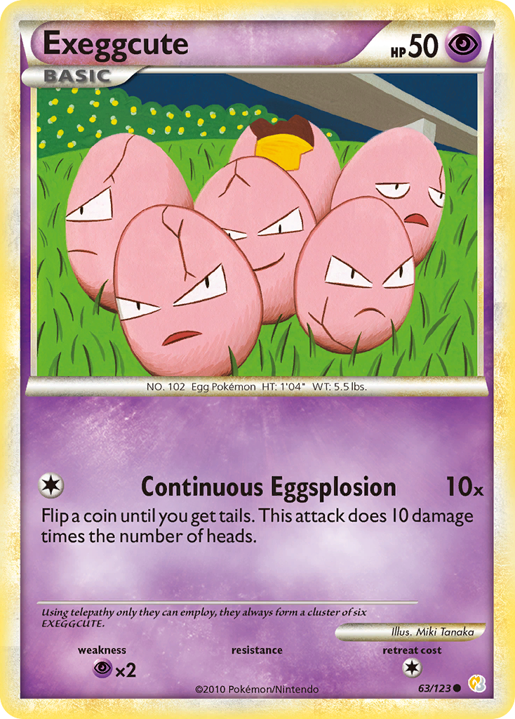 Exeggcute (63/123) [HeartGold & SoulSilver: Base Set] | Galactic Gamez