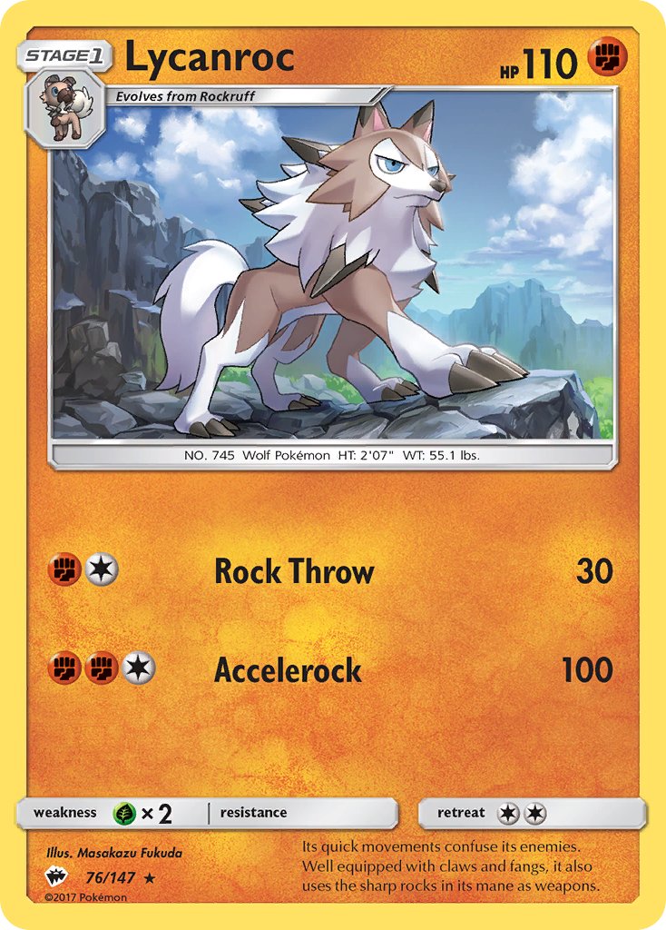 Lycanroc (76/147) (Theme Deck Exclusive) [Sun & Moon: Burning Shadows] | Galactic Gamez