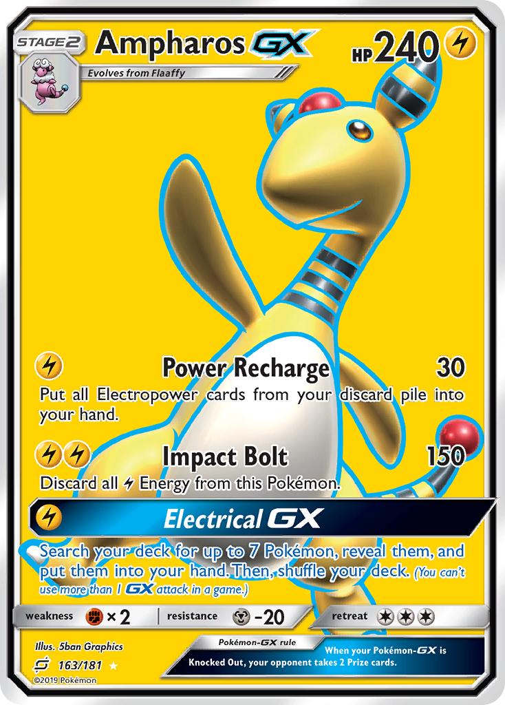 Ampharos GX (163/181) [Sun & Moon: Team Up] | Galactic Gamez