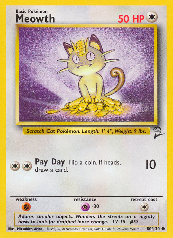 Meowth (80/130) [Base Set 2] | Galactic Gamez