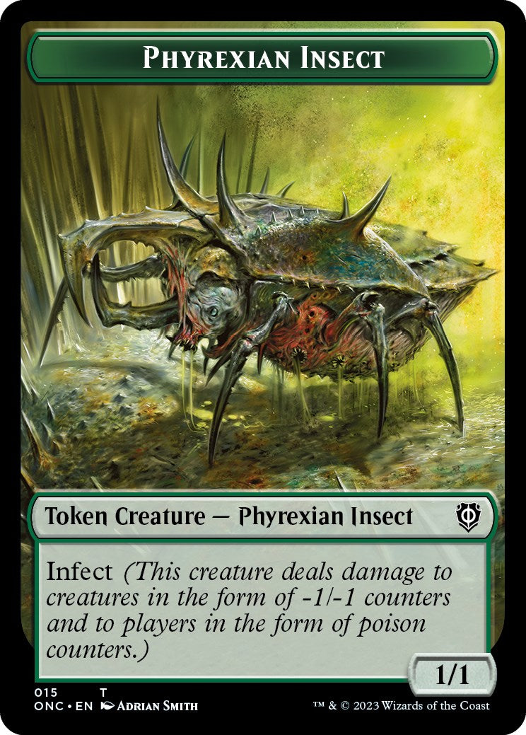 Phyrexian Mite // Phyrexian Insect Double-Sided Token [Phyrexia: All Will Be One Commander Tokens] | Galactic Gamez
