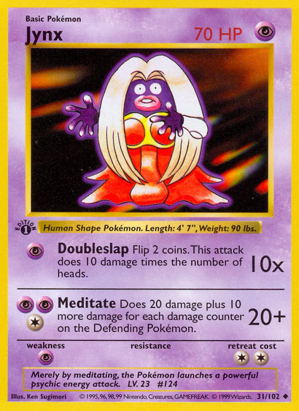 Jynx (31/102) (Shadowless) [Base Set 1st Edition] | Galactic Gamez