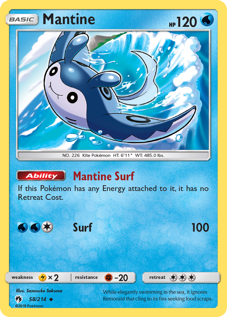 Mantine (58/214) [Sun & Moon: Lost Thunder] | Galactic Gamez