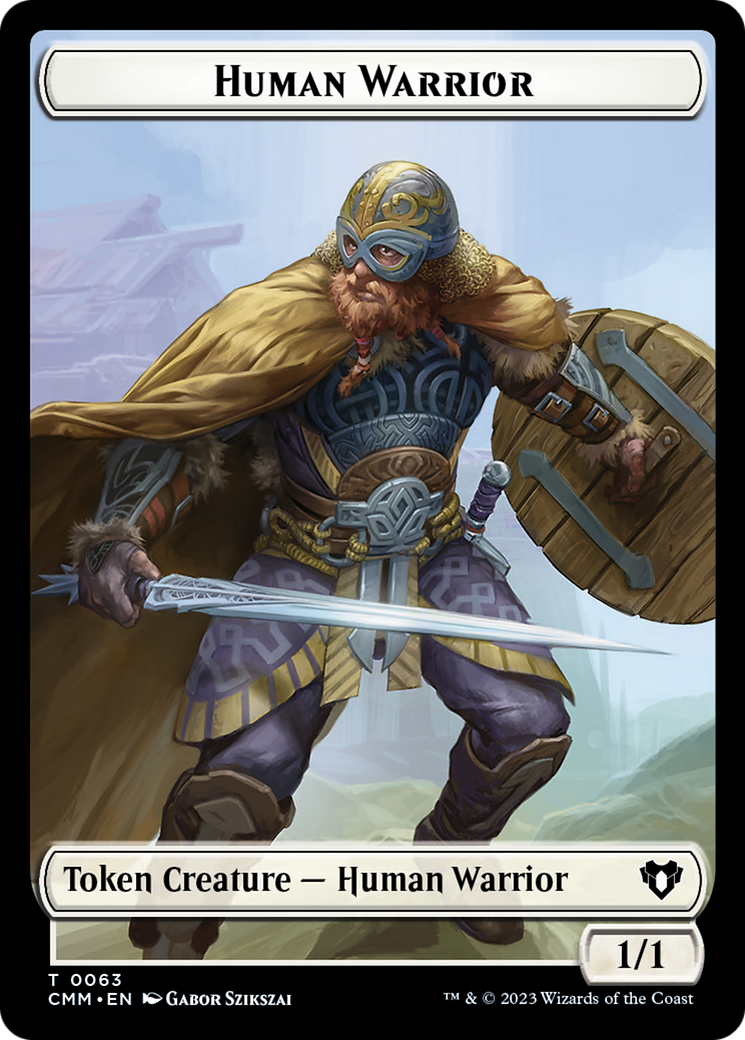 Human Warrior // Zombie Army Double-Sided Token [Commander Masters Tokens] | Galactic Gamez