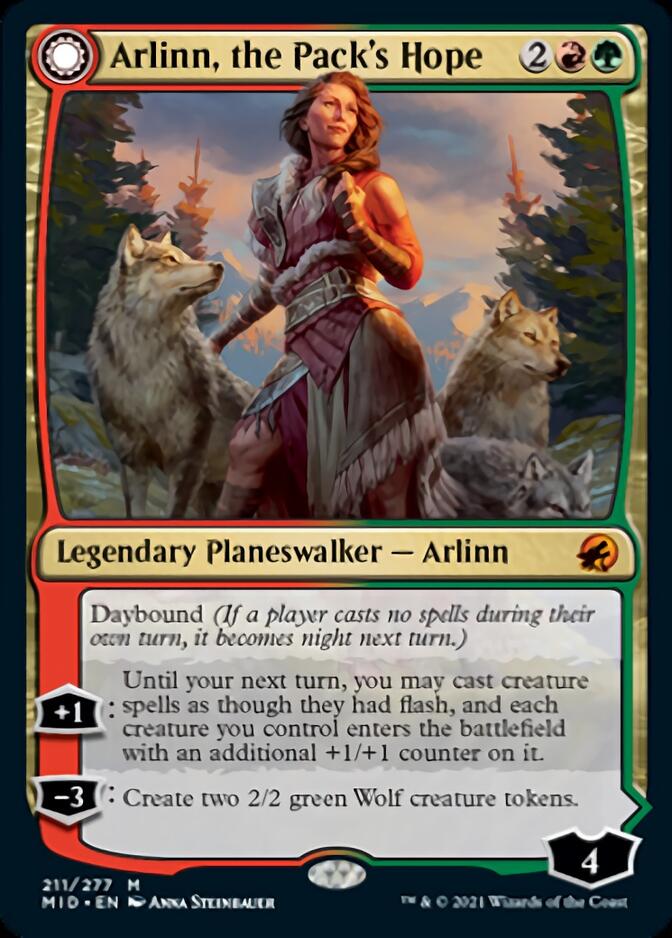 Arlinn, the Pack's Hope // Arlinn, the Moon's Fury [Innistrad: Midnight Hunt] | Galactic Gamez