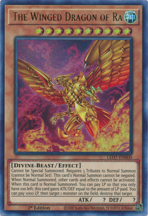 The Winged Dragon of Ra (Alternate Art) [LED7-EN000] Ultra Rare | Galactic Gamez