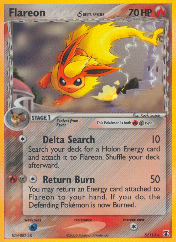 Flareon (5/113) (Delta Species) [EX: Delta Species] | Galactic Gamez