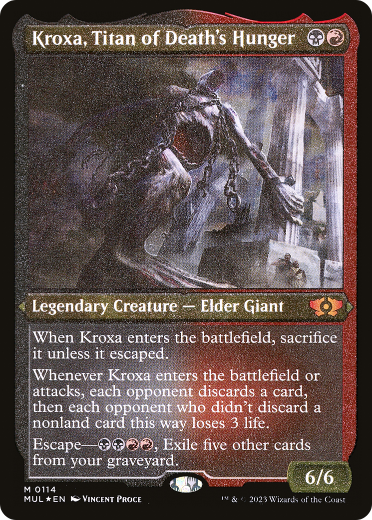 Kroxa, Titan of Death's Hunger (Foil Etched) [Multiverse Legends] | Galactic Gamez