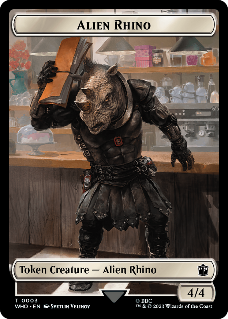 Alien Rhino // Clue (0022) Double-Sided Token [Doctor Who Tokens] | Galactic Gamez