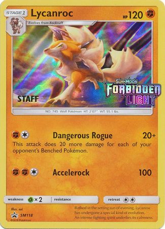 Lycanroc (SM118) (Staff Prerelease Promo) [Sun & Moon: Black Star Promos] | Galactic Gamez