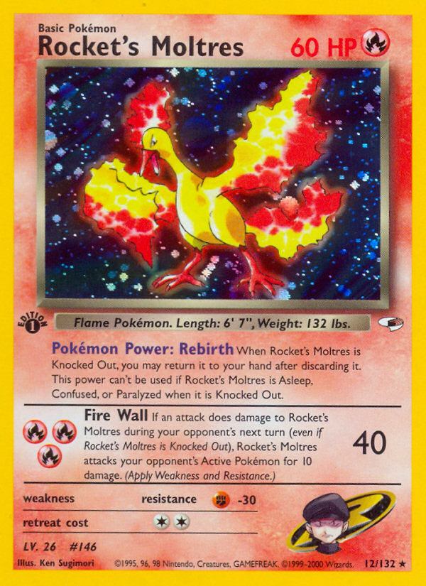 Rocket's Moltres (12/132) [Gym Heroes 1st Edition] | Galactic Gamez