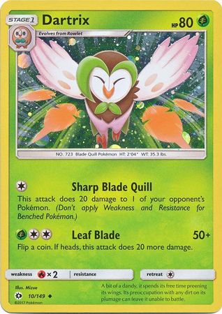 Dartrix (10/149) (Cosmos Holo) [Sun & Moon: Base Set] | Galactic Gamez