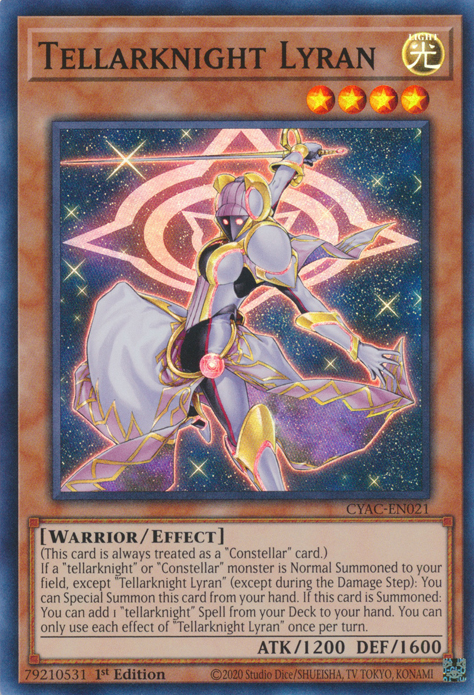 Tellarknight Lyran [CYAC-EN021] Super Rare | Galactic Gamez