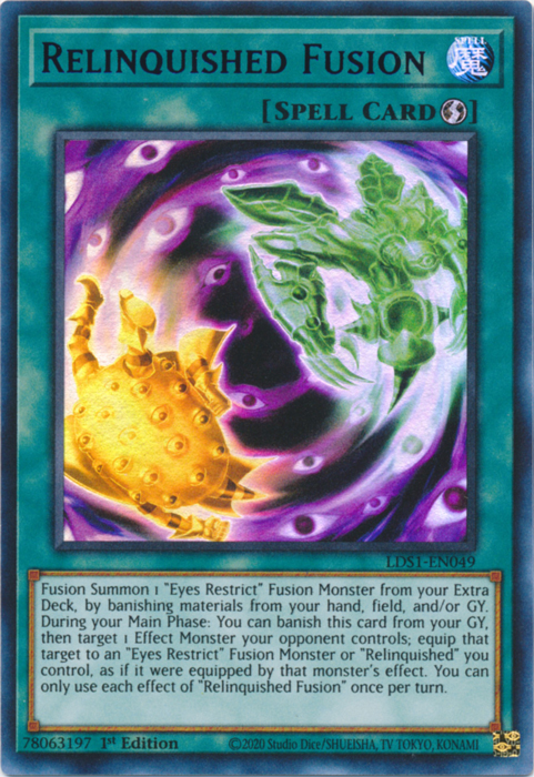 Relinquished Fusion (Blue) [LDS1-EN049] Ultra Rare | Galactic Gamez