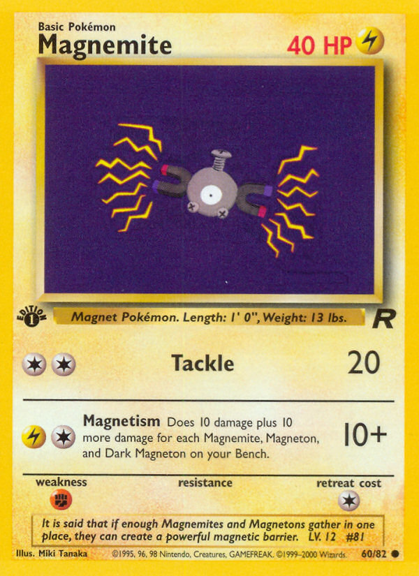 Magnemite (60/82) [Team Rocket 1st Edition] | Galactic Gamez