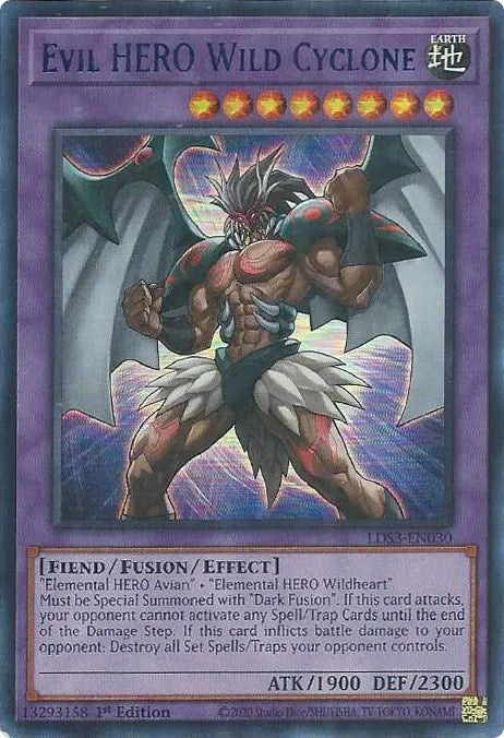 Evil HERO Wild Cyclone (Blue) [LDS3-EN030] Ultra Rare | Galactic Gamez