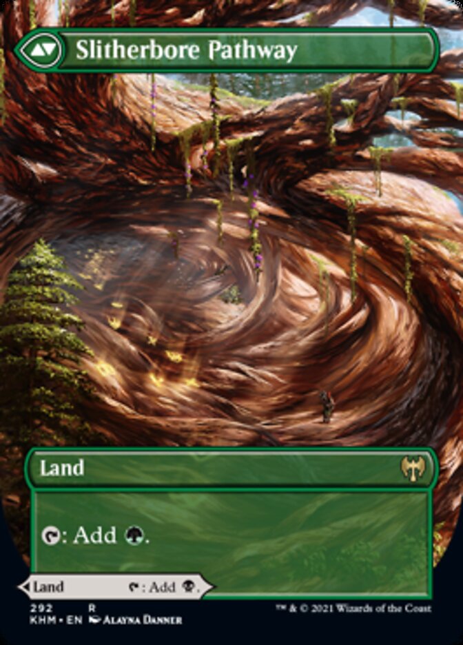 Darkbore Pathway // Slitherbore Pathway (Borderless Alternate Art) [Kaldheim] | Galactic Gamez