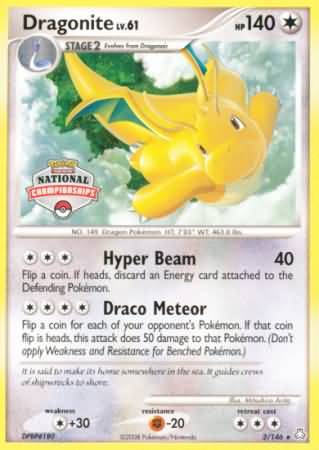 Dragonite (2/146) (National Championship) [Diamond & Pearl: Legends Awakened] | Galactic Gamez