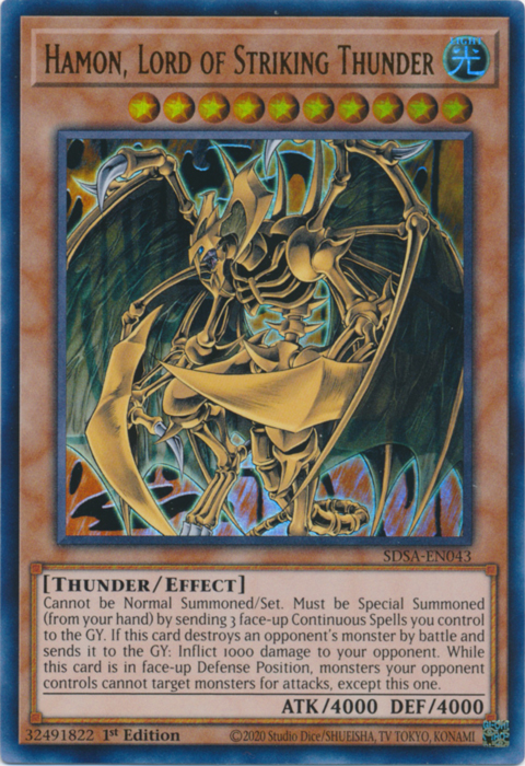 Hamon, Lord of Striking Thunder [SDSA-EN043] Ultra Rare | Galactic Gamez