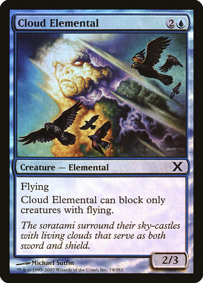 Cloud Elemental (Premium Foil) [Tenth Edition] | Galactic Gamez