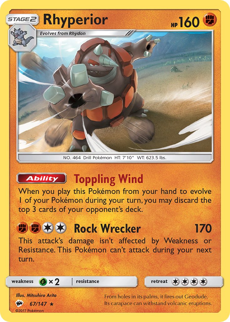 Rhyperior (67/147) (Theme Deck Exclusive) [Sun & Moon: Burning Shadows] | Galactic Gamez