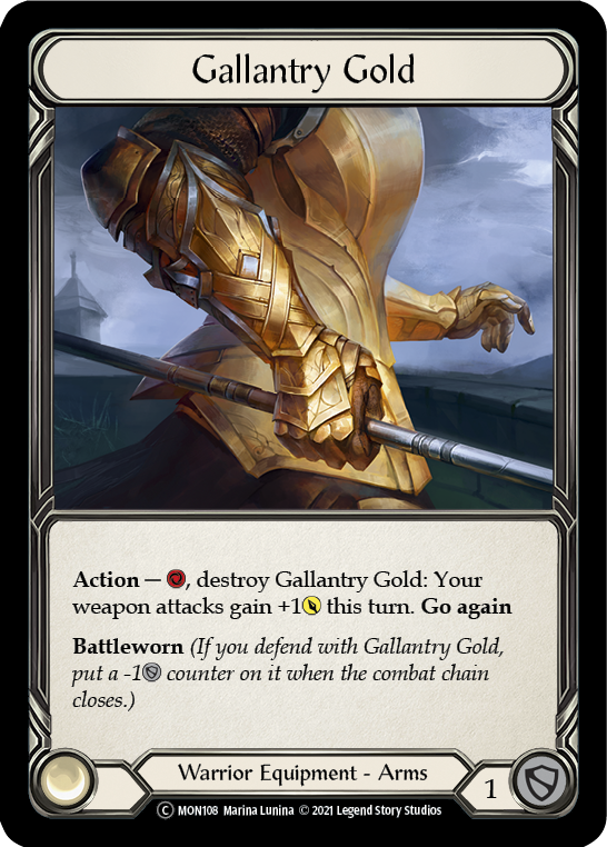 Gallantry Gold (Rainbow Foil) [U-MON108-RF] Unlimited Edition Rainbow Foil | Galactic Gamez