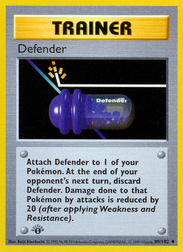 Defender (80/102) (Shadowless) [Base Set 1st Edition] | Galactic Gamez