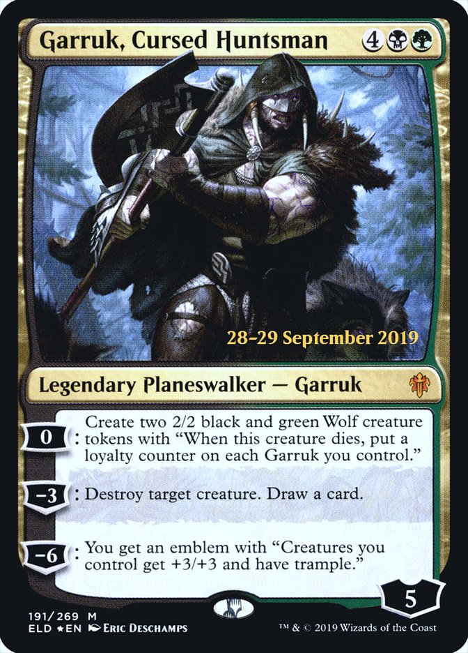 Garruk, Cursed Huntsman  [Throne of Eldraine Prerelease Promos] | Galactic Gamez