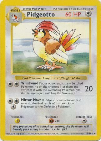 Pidgeotto (22/102) [Base Set Shadowless Unlimited] | Galactic Gamez